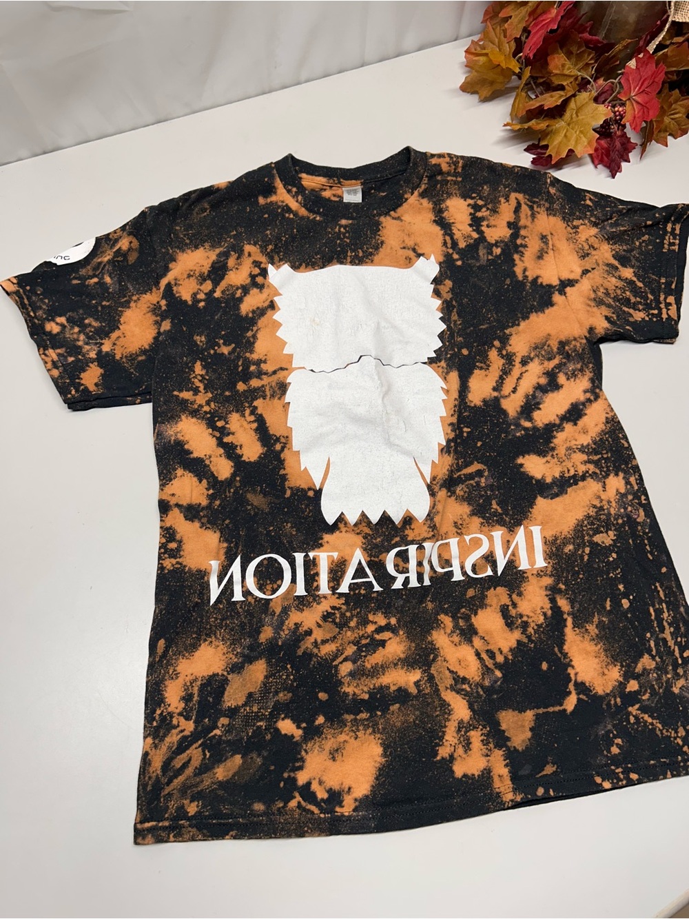 Tie-Dye Graphic Tee - Black & Orange